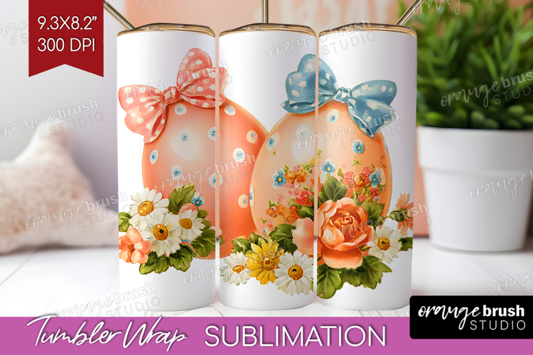 Retro Easter Tumbler Wrap - Cute Animal Tumbler PNG