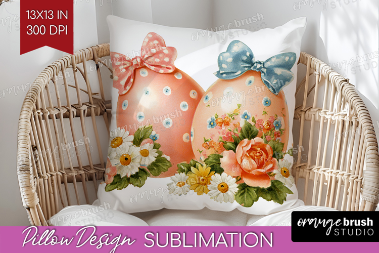 Retro Easter Pillow Sublimation - Cute Animal Pillow Cover