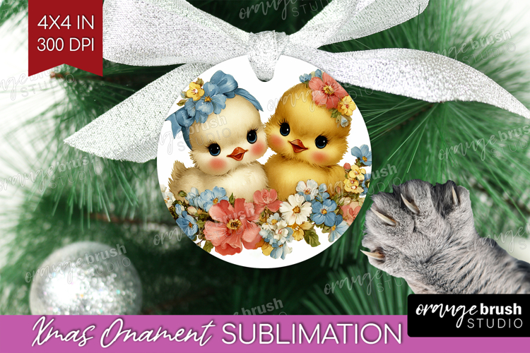 Retro Easter Ornament PNG - Cute Animal PNG Sublimation