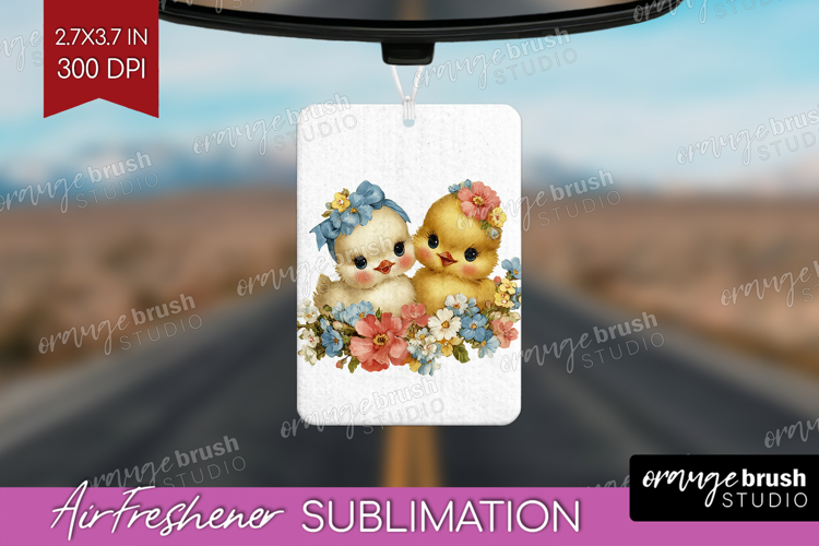 Retro Easter Air Freshener PNG - Cute Animal PNG Sublimation