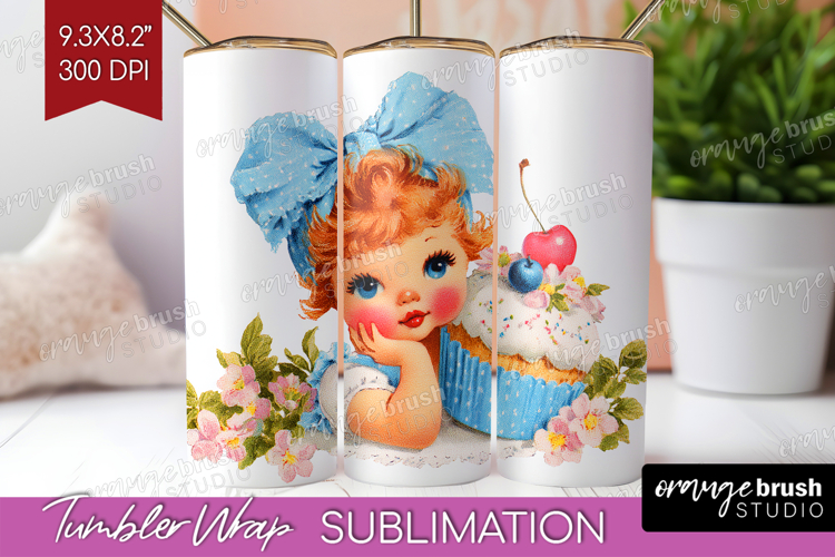 Retro Easter Tumbler Wrap - Cute Animal Tumbler PNG