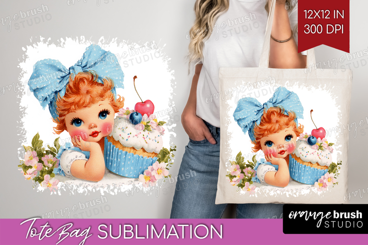 Retro Easter Tote Bag - Cute Animal Tote Bag PNG Sublimation