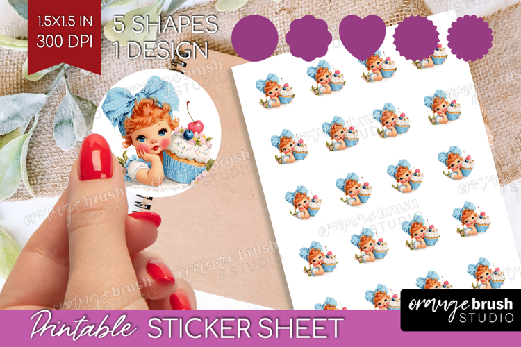 Retro Easter Round Sticker - Cute Animal Printable Sticker