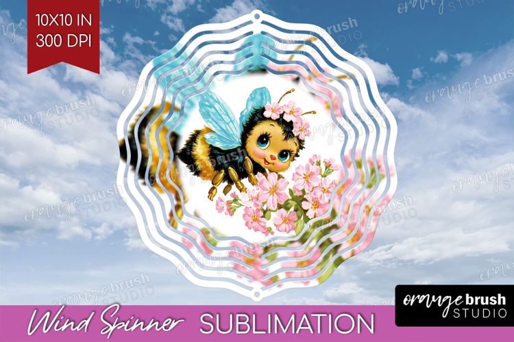 Retro Easter Wind Spinner Sublimation PNG - Cute Animal