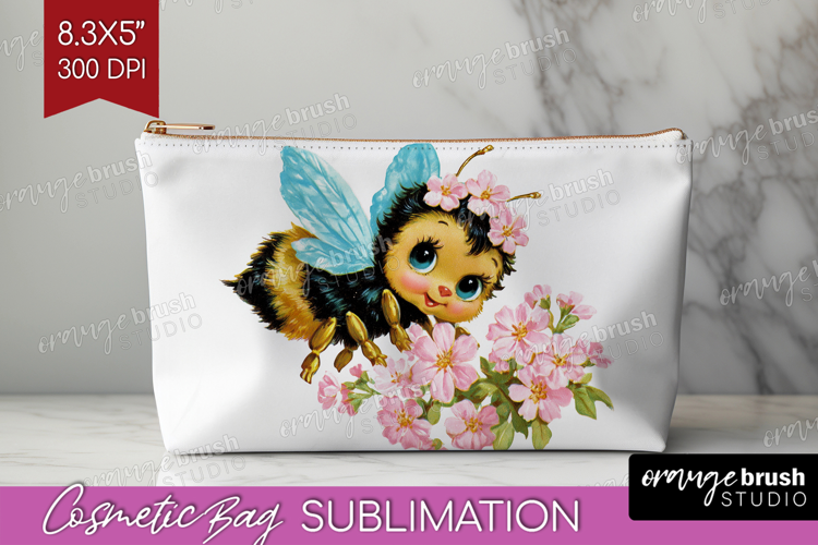 Retro Easter Cosmetic Bag - Cute Animal Makeup Bag PNG