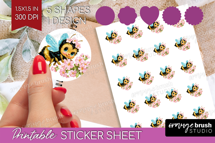 Retro Easter Round Sticker - Cute Animal Printable Sticker