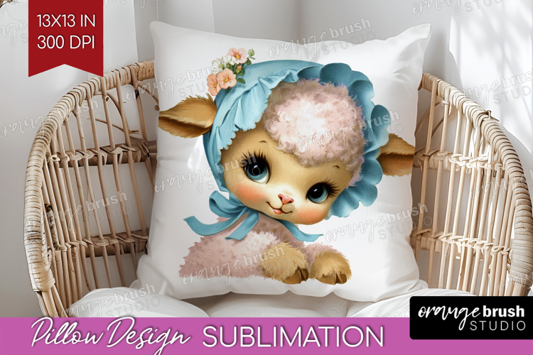 Retro Easter Pillow Sublimation - Cute Animal Pillow Cover