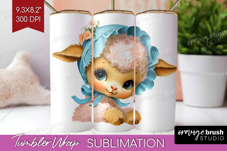 Retro Easter Tumbler Wrap - Cute Animal Tumbler PNG