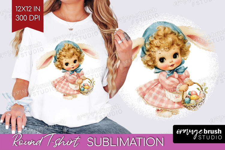 Retro Easter Round Tshirt Background - Cute Animal PNG