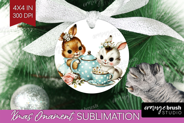 Retro Easter Ornament PNG - Cute Animal PNG Sublimation