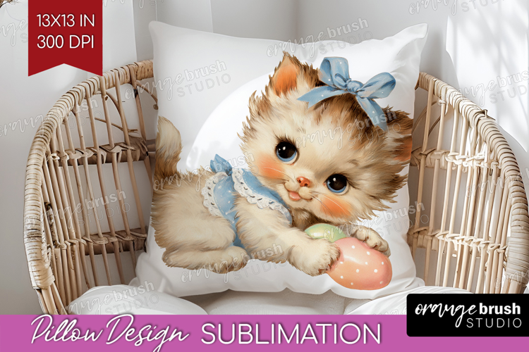 Retro Easter Pillow Sublimation - Cute Animal Pillow Cover