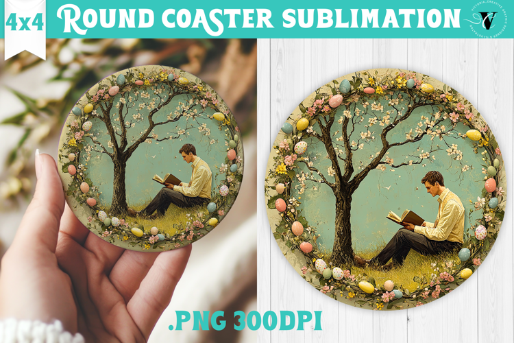 Retro Easter Round Coaster | Easter Man