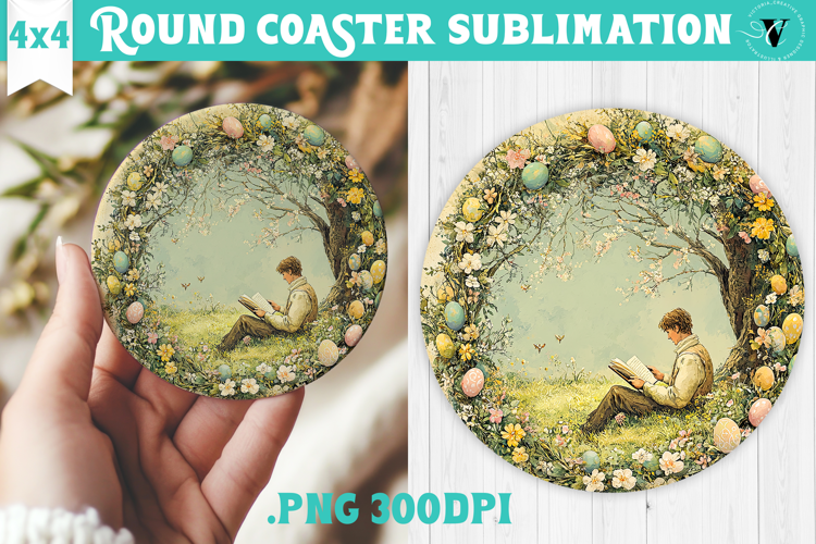 Retro Easter Round Coaster | Easter Man