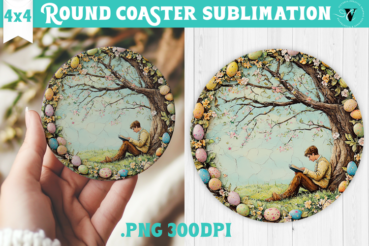 Retro Easter Round Coaster | Easter Man