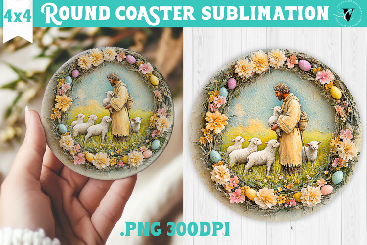 Retro Easter Round Coaster | Easter Man
