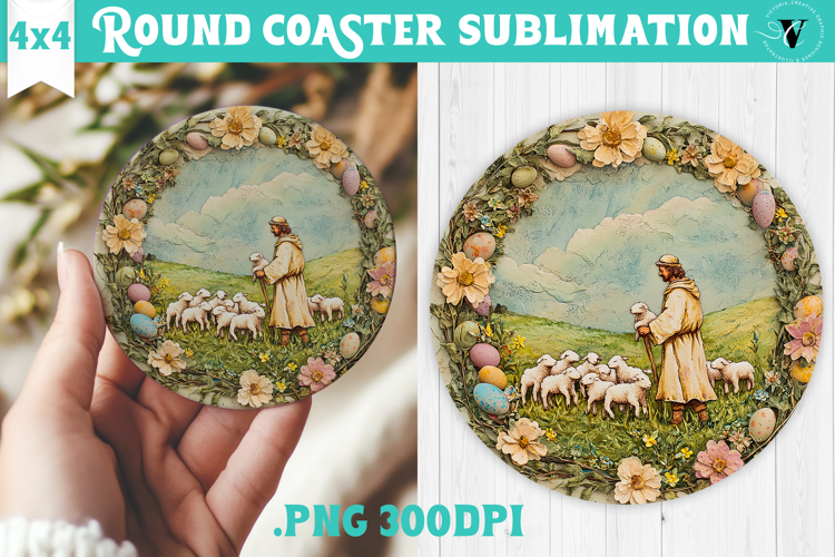 Retro Easter Round Coaster | Easter Man