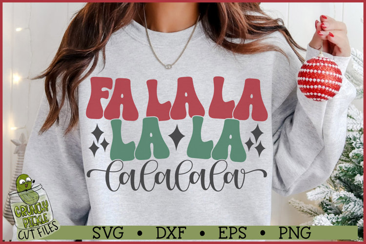 Retro Christmas Fa La La SVG File