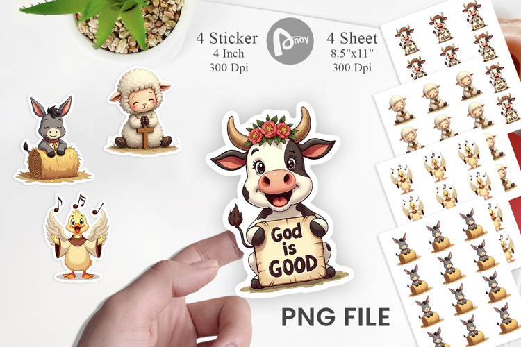 Retro Faith Farm Sticker