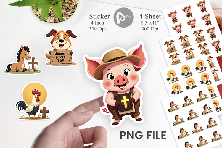 Retro Faith Farm Sticker