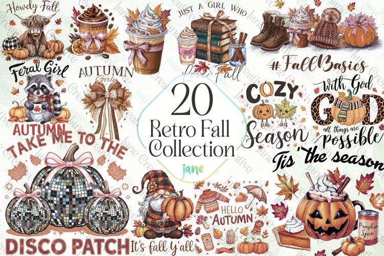 Retro Fall Collection Sublimation example image 1