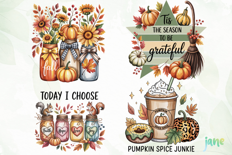 Retro Fall PNG Clipart