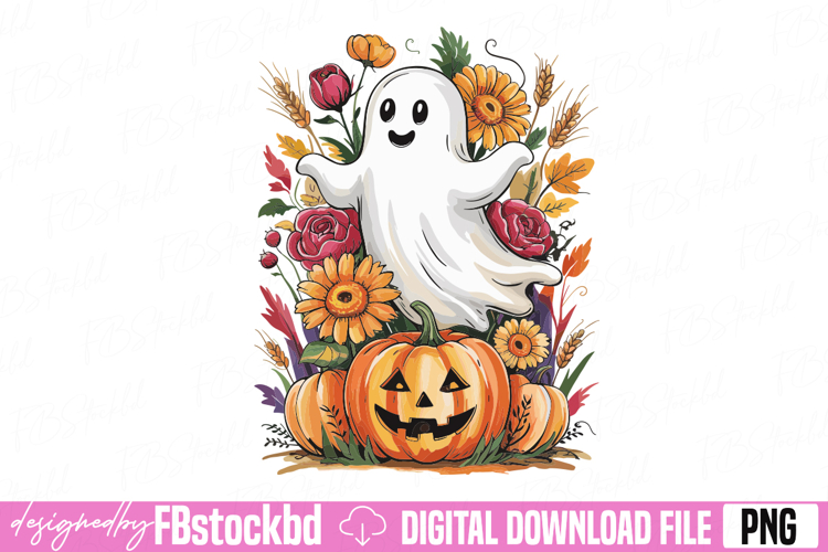 Retro Floral pumpkin Png