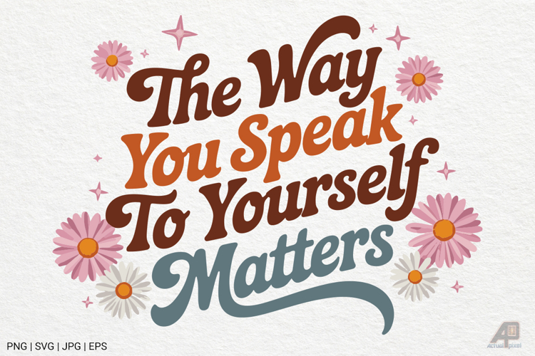 Boho Retro Flowers with Quotes SVG PNG