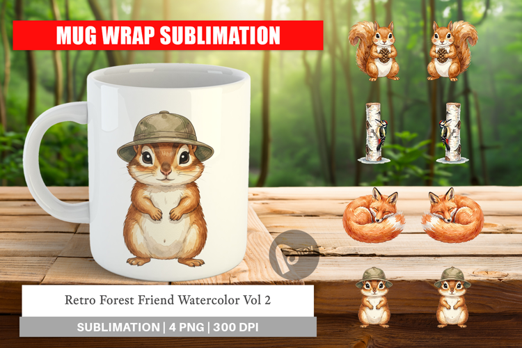 Retro Forest Friend Mug Wrap