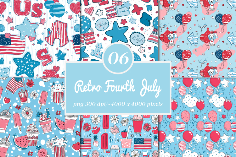 Fourth July Seamless Repeat Pattern example image 1