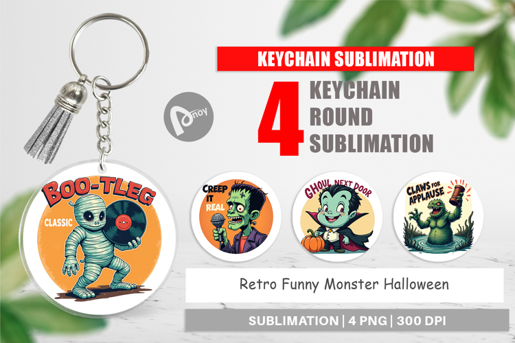 Keychain Halloween Retro Monster