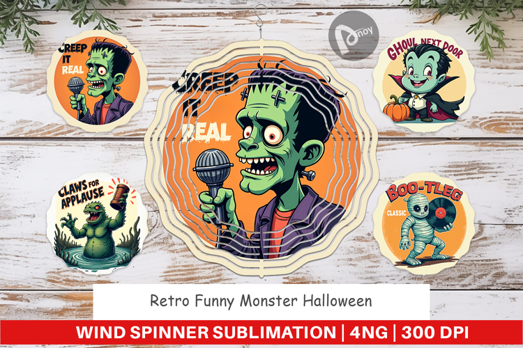 Wind Spinner Halloween Retro Monster
