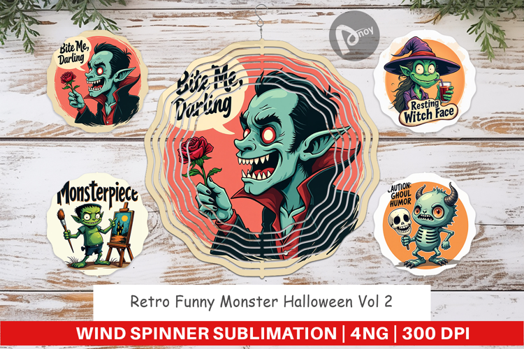 Wind Spinner Halloween Retro Monster
