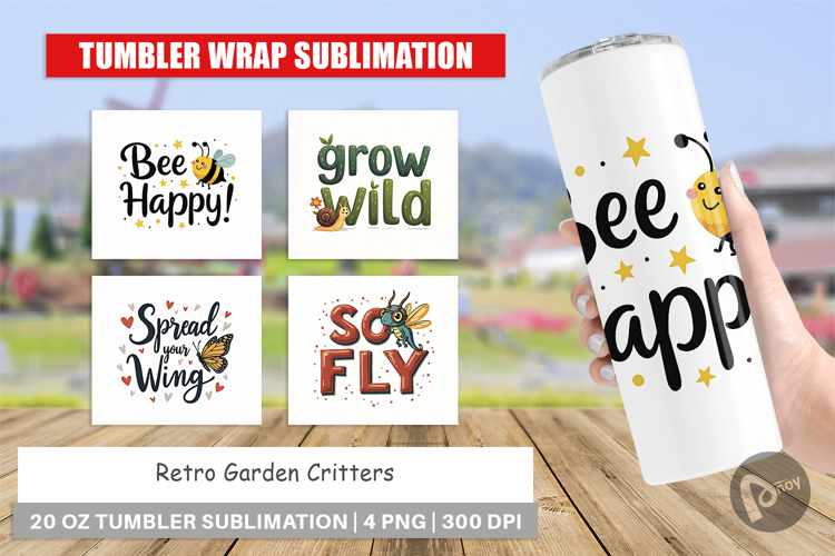 Retro Garden Critters Tumbler