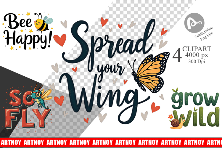 Retro Garden Critters Clipart