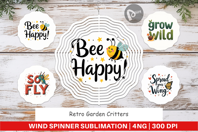Retro Garden Critters Wind Spinner