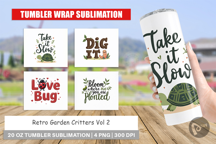 Retro Garden Critters Tumbler