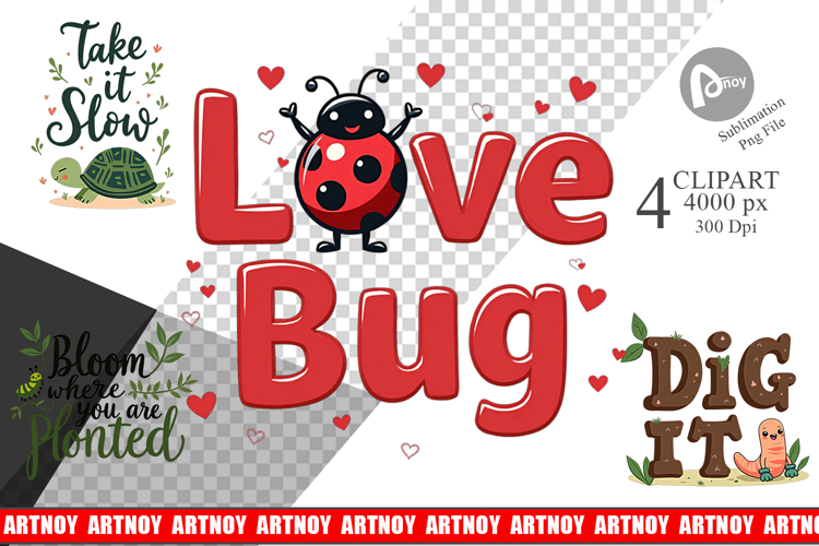 Retro Garden Critters Clipart