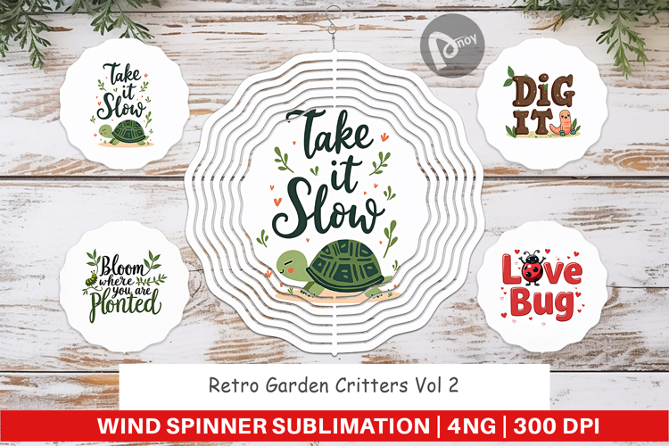 Retro Garden Critters Wind Spinner