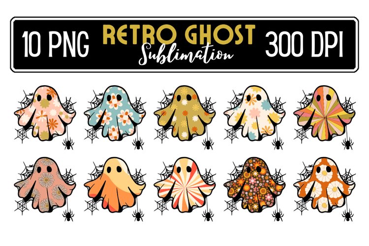 Retro Ghost png bundle, Retro Ghost sublimation, Halloween