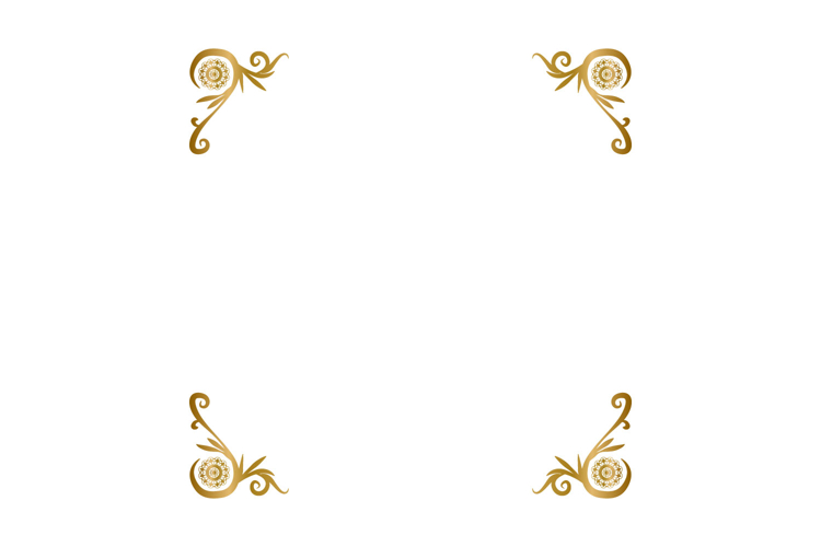 Retro golden floral corner border element decorative graphic