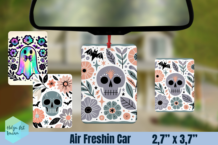Air Freshener Car | Halloween scull Sublimation