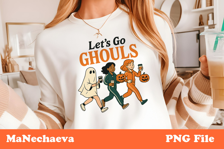 Let’s Go Ghouls Clipart | Retro Halloween PNG
