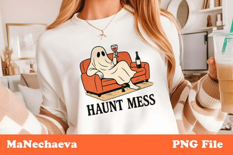 Haunt Mess Ghost Clipart | Funny Halloween PNG