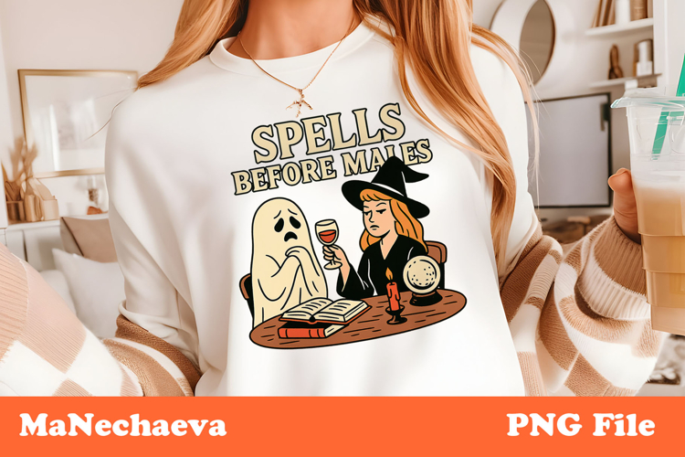 Spells Before Males Clipart | Funny Halloween PNG