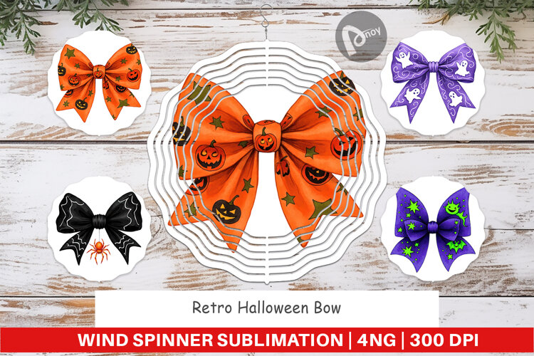 Wind Spinner Retro Halloween Bows example image 1
