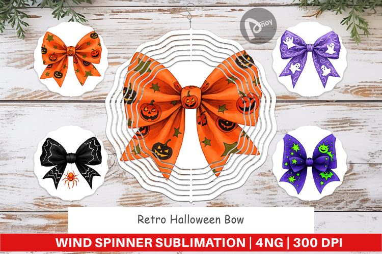 Wind Spinner Retro Halloween Bows