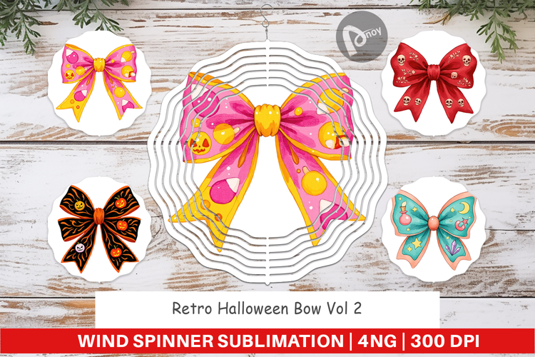 Wind Spinner Retro Halloween Bows