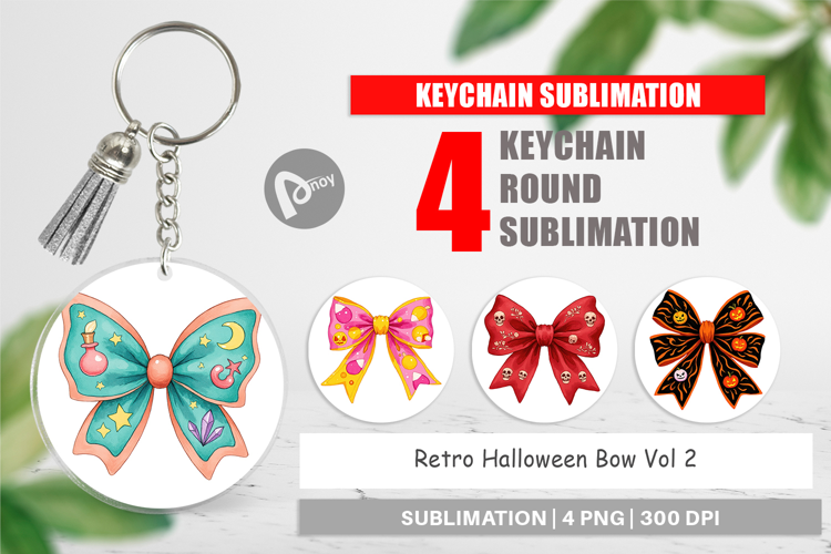 Keychain Retro Halloween Bows
