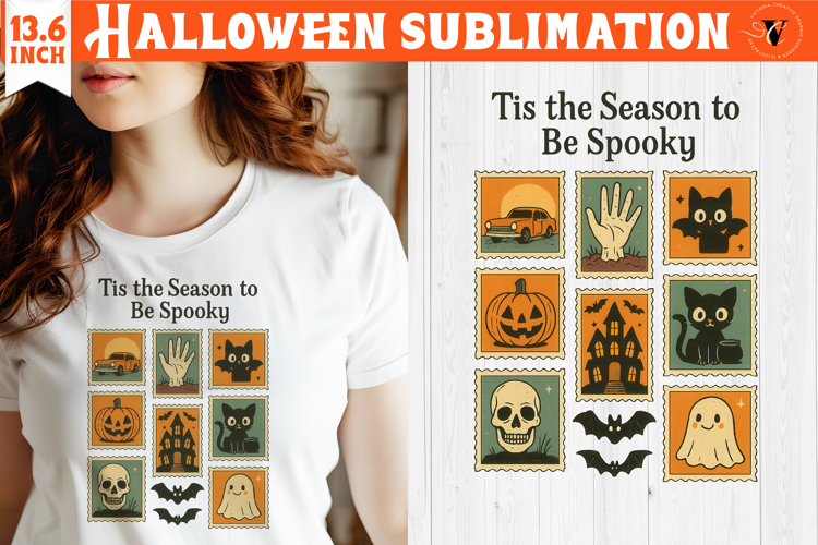 Retro halloween sublimation | Spooky clipart