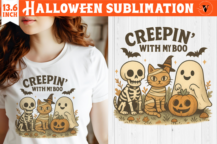 Retro halloween sublimation | Spooky clipart
